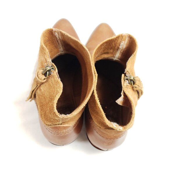 Frye And Co. Womens Size 7.5 Brown Leather & Suede Ankle Boots With Side Zipper - Picture 7 of 9